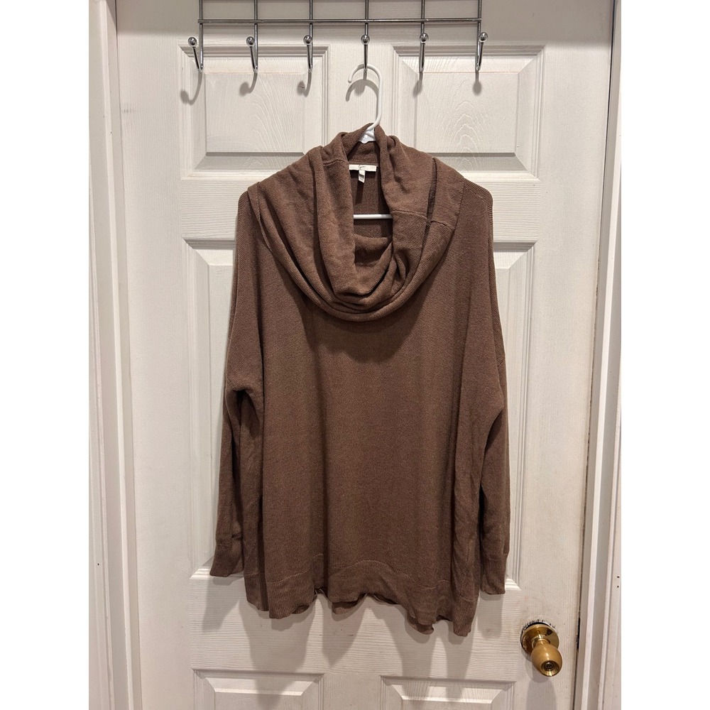 Joie Womens Brown Wool Cashmere Blend Cowl Neck Oversized Sweater Large Earthy